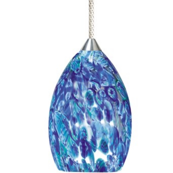 Tiella Fiero Pendant Light Kit Blue 241800 With 5' Adjustable Cord - Picture 1 of 7